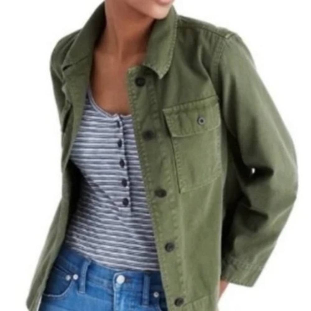 Madewell Women's Olive Army Style Utility/Cargo/Military Jacket Size Medium